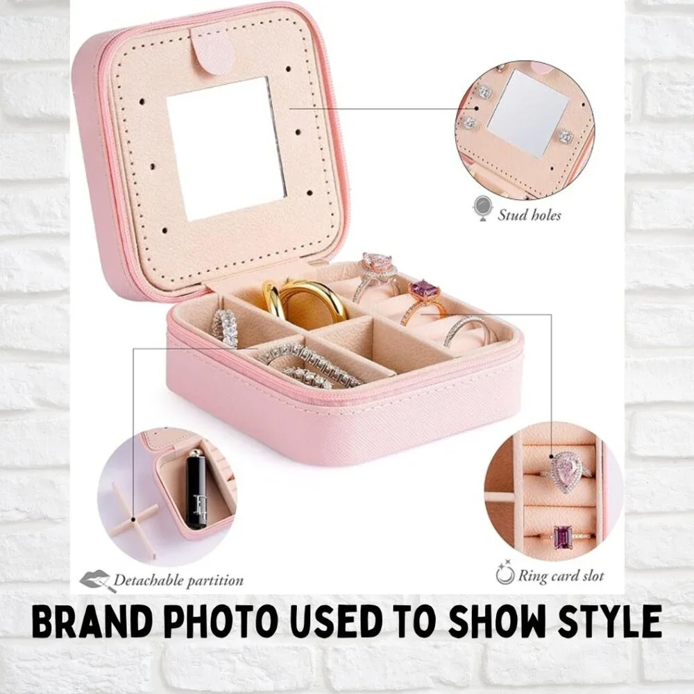 Travel Jewelry Organizer Box | Small Monogrammed Jewelry Case with “R”